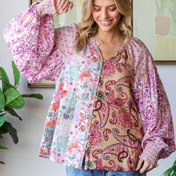 Oli & Hali Multicolor Floral and Paisley Tunic - Picture 8 of 8
